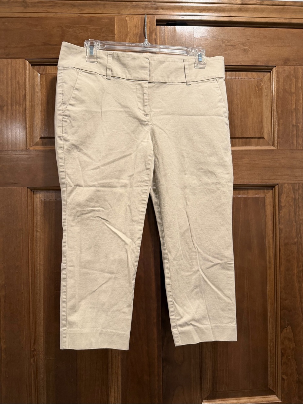 Anne Taylor Petite Beige Women's Capri Office Casual Dress Khaki Pants, Size 8P